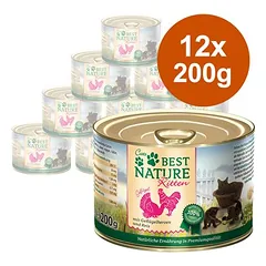 Best Nature Kitten drėgnas maistas kačiukams, ekonominė pakuotė 12 x 200 g