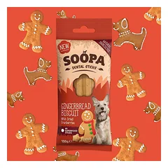 SOOPA Imbierinių meduolių skonio lazdelės šunims, Gingerbread Biscuit Dog Dental Sticks — 2 nuotrauka