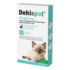 Dehispot užlašinamasis tirpalas nuo kirminų ir kaspinuočių mažoms katėms, 30 mg/7,5 mg
