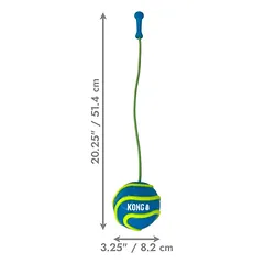 KONG High-Viz Bunji Ball – šviečiantis kamuolys šunims su elastine virve — 5 nuotrauka