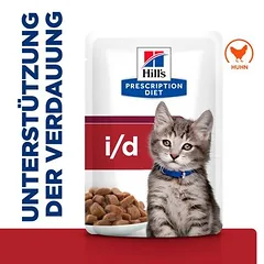 Hill's Prescription Diet i/d Digestive Care Kitten su vištiena padaže, drėgnas maistas kačiukams — 2 nuotrauka