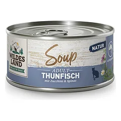 WILDES LAND Soup sriuba katėms su tunu, cukinijomis ir špinatais 80 g nuotrauka