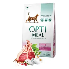 OPTIMEAL™. Visavertis sausas maistas suaugusioms katėms su ėriena jautriam virškinimui „SENSITIVE DIGESTION“