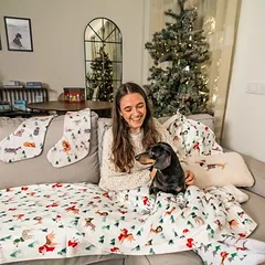 TIAKI pledas Funny Winter Dogs, Šunų antklodė L 100 x B 70 cm — 5 nuotrauka