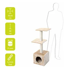 Scratching tree PALAZZO 30x30x90cm Creme — 3 nuotrauka