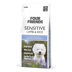 Four Friends Sensitive Lamb & Rice begrūdis sausas maistas jautriems šunims su ėriena ir ryžiais, 12 kg