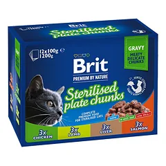 Brit Premium Sterilised Multipack konservų rinkinys katėms padaže