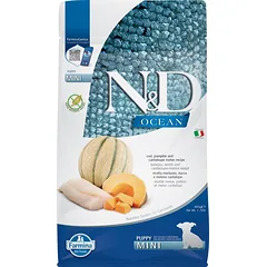 FARMINA N&D Ocean Dog Puppy Mini cod, pumpkin & cantaloupe melon 800 g menkių, moliūgų ir kantalupių melionas šuniukams ir nėščioms kalėms