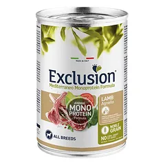 Exclusion Mono Protein Mediterraneo konservuotas pašaras šunims su ėriena, 400 g