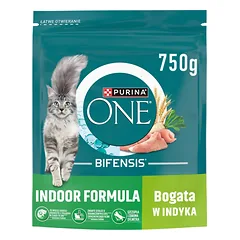Purina One Bifensis Indoor Formula kačių ėdalas su kalakutiena, 750 g