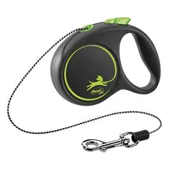 Inercinis pavadėlis šunims – Trixie Flexi Black Desig, virvelinis pavadėlis, XS, 3 m, (8 kg)
