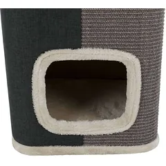 Trixie Jorge Cat Tower dviejų aukštų katės namelis su draskykle, antracito/šviesiai pilka/pilka, 78 cm — 4 nuotrauka