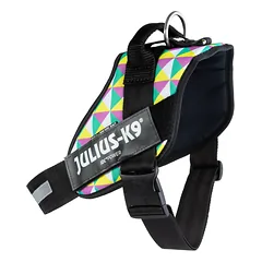 Julius - K9 IDC Powerharness Retro - šuns pakinktai su atšvaitais, spalvotų trikampių raštas, 1 — 2 nuotrauka