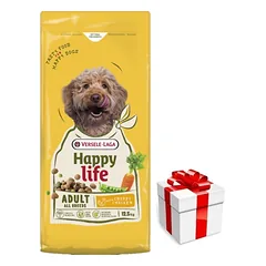 VERSELE-LAGA Happy Life Adult su vištiena 12,5kg - Suaugusių šunų ėdalas su vištiena + Staigmena ŠUNIUI