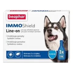 Beaphar Immo Shield antiparazitiniai lašai vidutinių veislių šunims 15-30 kg, 3x3 ml