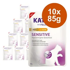 Kattovit Sensitive Paté 10 x 85 g, drėgnas maistas katėms