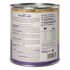 WILDES LAND Classic Adult Venison with Pumpkin konservai šunims su elniena ir moliūgais, 800g — 2 nuotrauka