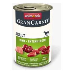 Grancarno Adult 400 g konservai suaugusiems šunims su jautiena ir ančių širdimis