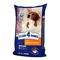 CLUB 4 PAWS Premium Visavertis pašaras vidutinių veislių suaugusiems šunims su vištiena, 14 kg