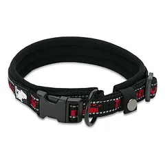TrueLove Nylon Halsband mit Neopren unterlegt schwarz/rot