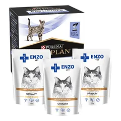 PURINA PVD FortiFlora Cat 30 paketėlių + 3x ENZO VET šlapalas su vištiena padaže katėms 100g