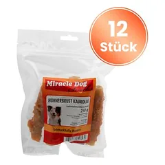 Miracle Dog vištienos krūtinėlės kramtomieji vyniotiniai 12 x 250 g, skanėstai šunims