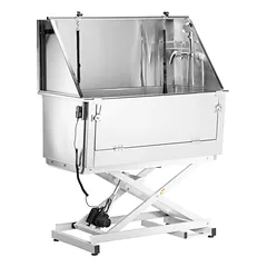 Blovi Stainless Electric Bath - stainless steel grooming tub with lift and opening front