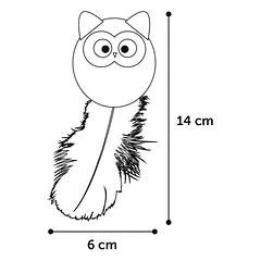 Flamingo Cat Winny Owl - pelėdos formos žaislas katėms, su boa plunksna ir katžole, čežantis, 14cm — 2 nuotrauka
