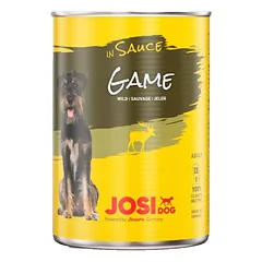 Josera JosiDog Game In Sauce konservai suaugusiems šunims su medžiojamųjų gyvūnų mėsa padaže, 415 g