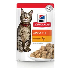 Hill's Science Plan Cat Adult 1-6 su vištiena, drėgnas maistas katėms 12 x 85 g