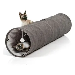 Canadian Cat Company tunelis katėms XXL su minkštu kailiuku, L 150 x B 35 x H 35 cm - pilka — 2 nuotrauka
