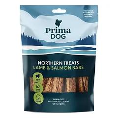 PrimaDog Šiaurės Skanukai – Ėrienos ir lašišos juostos 400 g
