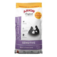 ARION Original Sensitive Adult Medium Lamb Rice 15 kg (12 + 3 kg nemokamai)