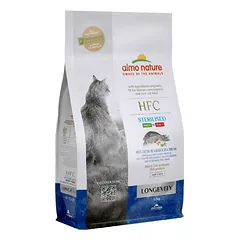 Almo Nature HFC Cat Longevity su jūrų ešeriu ir plekšne, sausasis maistas suaugusiems katėms, 1,2 kg