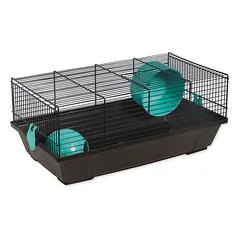Plaček Cage Viktor black, Aksesuarai blue, narvas žiurkėnams ir pelėms, 50.5x28x21 cm
