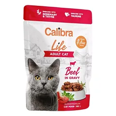 CALIBRA Cat Life Pouch Adult Beef in gravy 85 g jautiena padaže katėms