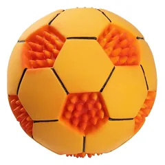 Šuns žaislas, futbolo kamuolys, lateksas, oranžinis, 10 cm