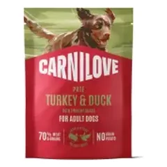 CARNILOVE Dog paštetas TURKEY & DUCK with Timothy Grass