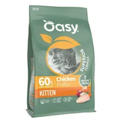 Oasy Superior Kitten Chicken sausas pašaras su vištiena kačiukams
