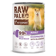 RAW PALEO Duck Boar Adult 400g drėgnas ančių ir šernų maistas šunims