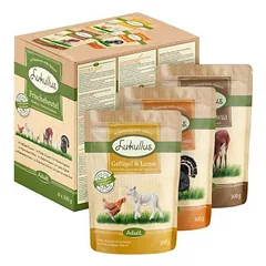 6 x 300 g Lukullus Naturkost Mix Adult šviežumo maišeliai, drėgnas maistas šunims