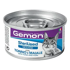 Gemon Adult Sterilized Tuna & Pork Mousse putėsiai katėms 85 g