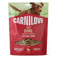 CARNILOVE Soft Snack Quail enriched with Oregano skanėstai šunims 200 g