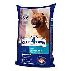 CLUB 4 PAWS Premium Lamb&Rice visavertis pašaras suaugusiems visų veislių šunims, 14 kg