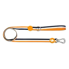 Dashi Stripes Oranžinė ir Juoda Pavadėlis 120 cm - miesto juostelinis pavadėlis šunims, dryžiai