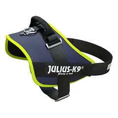 Julius - K9 IDC Powerharness Jeans Neon - aukštos kokybės šunų petnešos iš džinsinio ir neoninių spalvų, 3 — 4 nuotrauka
