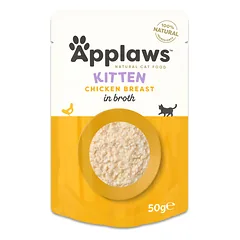 APPLAWS Kačiukams Vištienos Krūtinėlė Sultinyje 50g vištiena sultinyje drėgnas maistas kačiukams