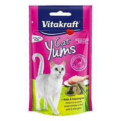 Kačių skanėstas su vištiena ir kačių žole