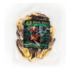 Real Dog skanėstai šunims, triušio ausys su minkšta ėriena, 500 g