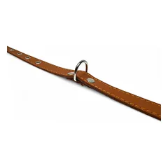Fleksas rudas, odinis antkaklis su pusžiedžiu šunims, 34 cm — 5 nuotrauka